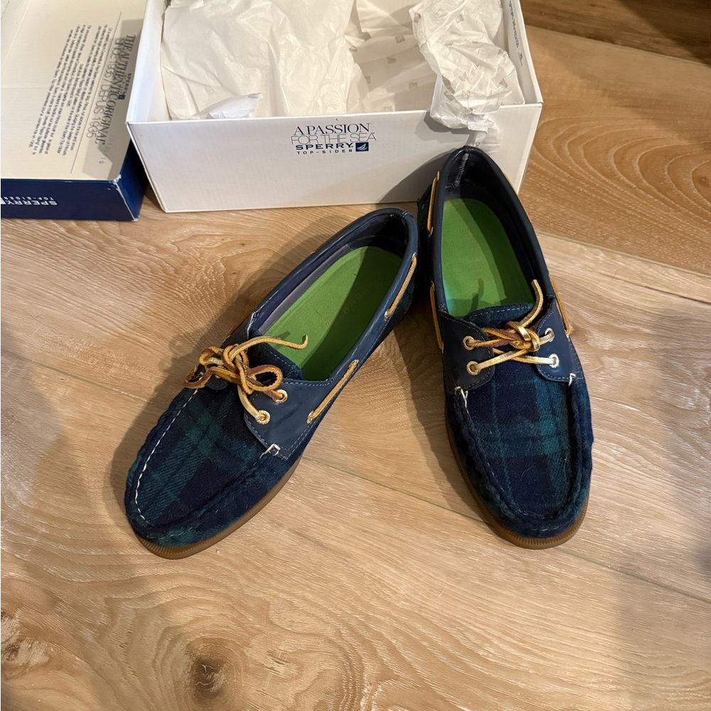 Sperry Boat Shoes Loafer Wool Plaid